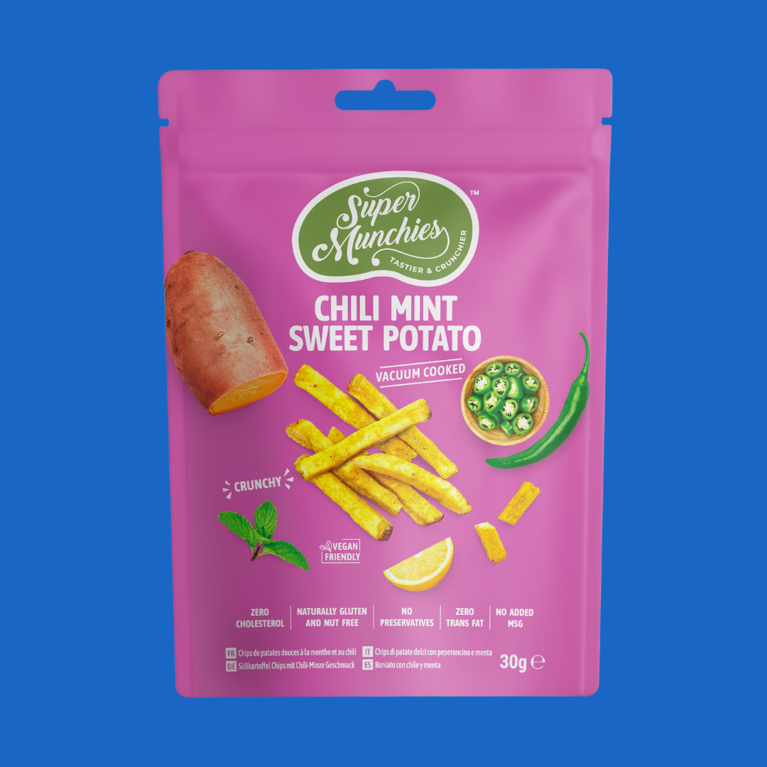 Chipsy z batatów o smaku chili i mięty